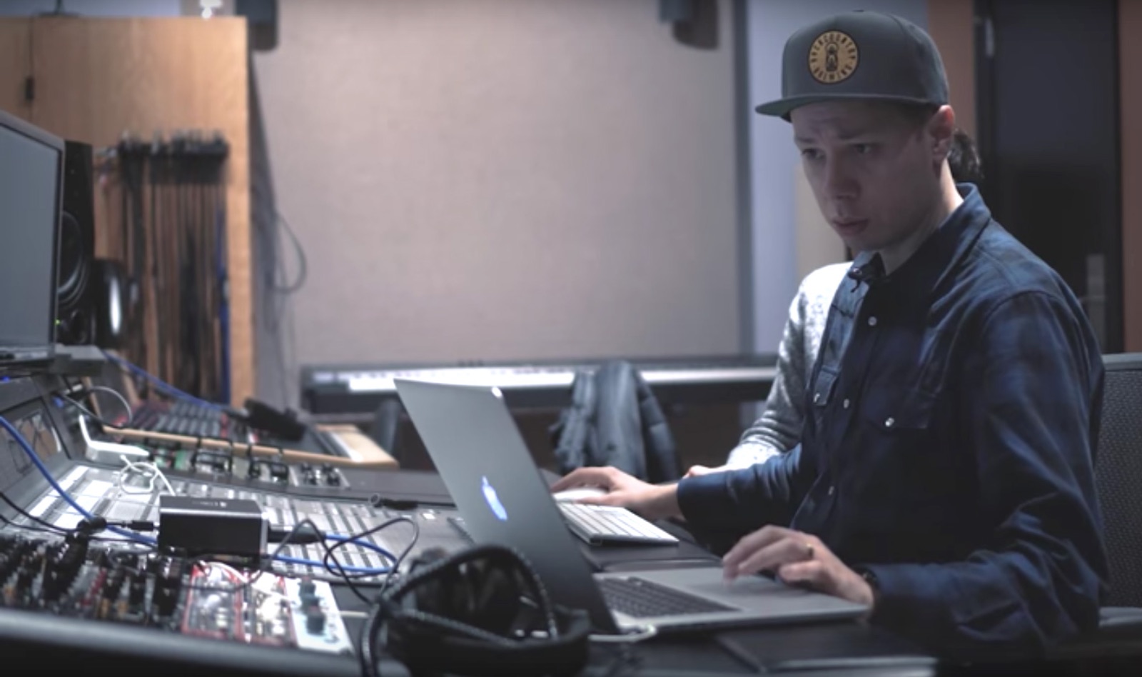 Chrys Gringo at a studio console